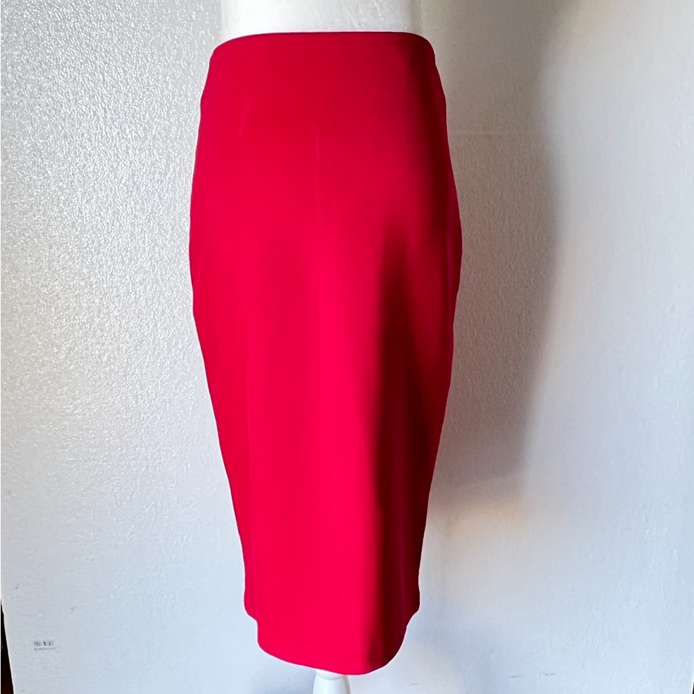 New York and Company High Waisted Red Pencil Skirt Size 2